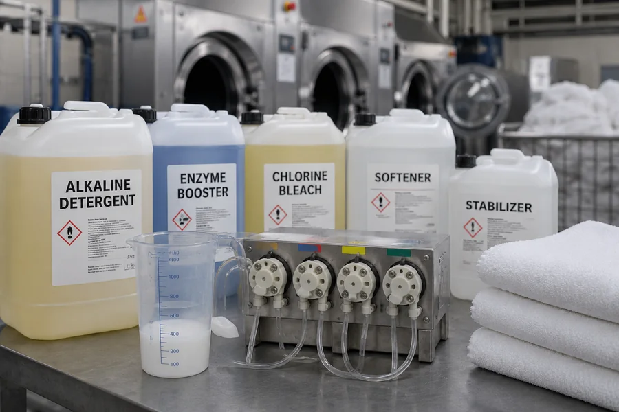 Detergenty w hotelowych pralniach